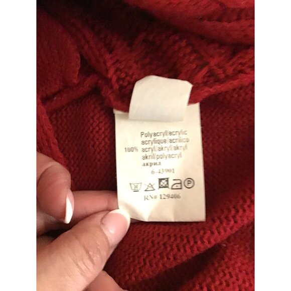 Venus Womens Red Knit Cardigan Wrap Sweater With Buckle Detail Size M - Picture 7 of 7